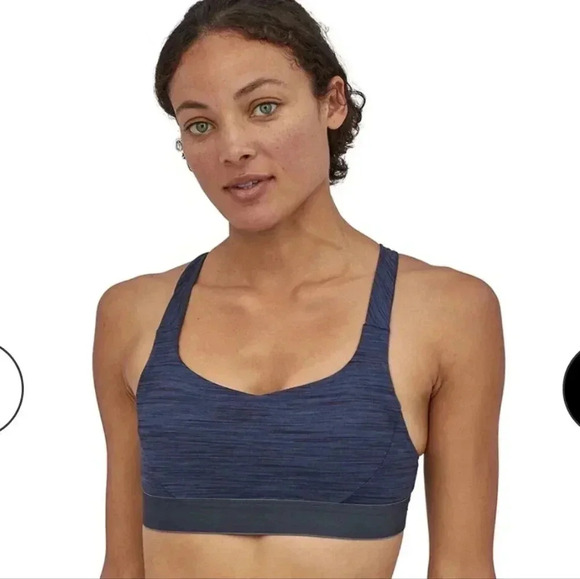 Patagonia Switchback Navy Heathered Sports Bra Small - Picture 1 of 9